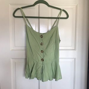 Green peplum top